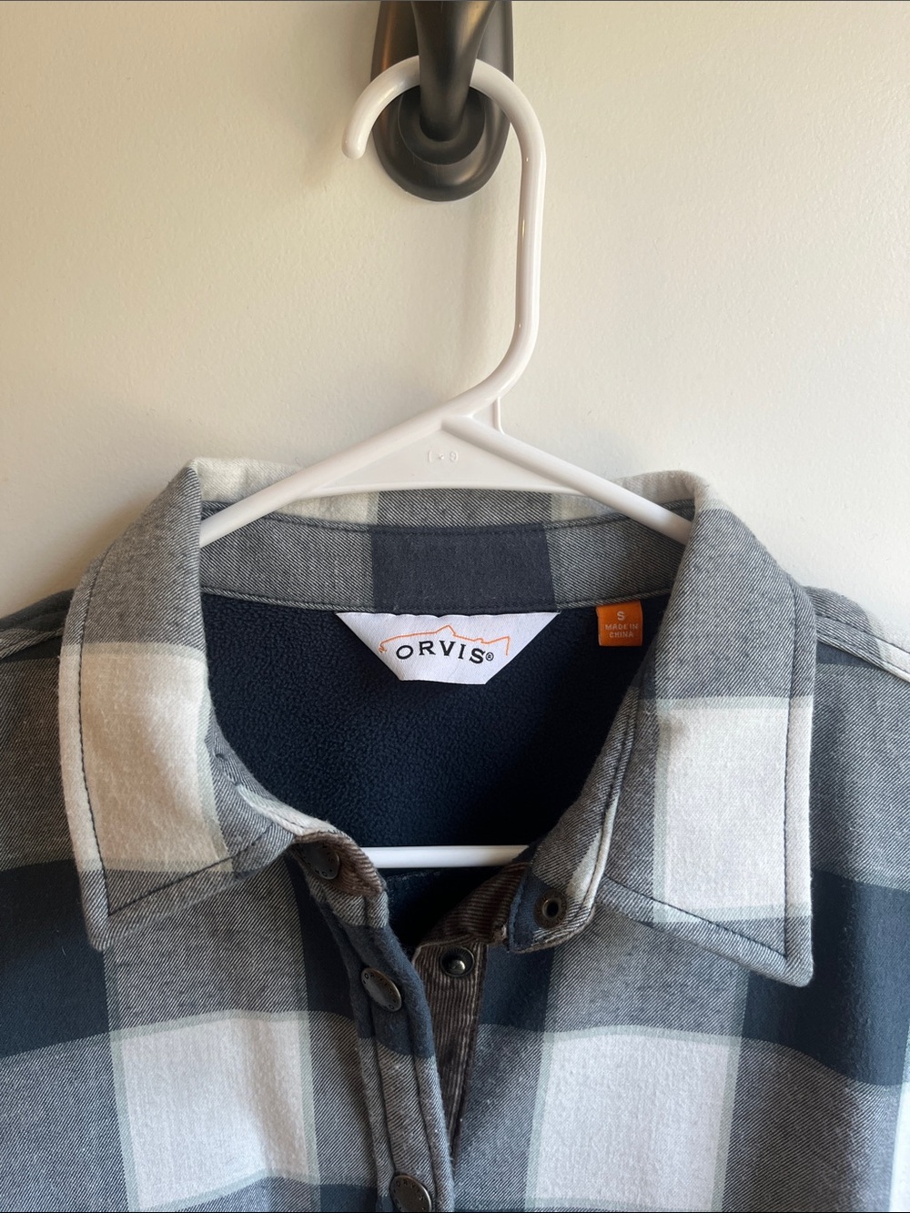 Orvis Womens Tetons Flannel & Fleece Button-Front Jacket - Midnight Navy - Small - Picture 2 of 6